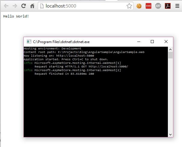 Empty ASP Net Core Running