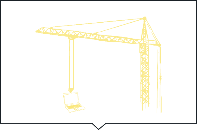 Line Drawing Crane Yellow With Black Boarder