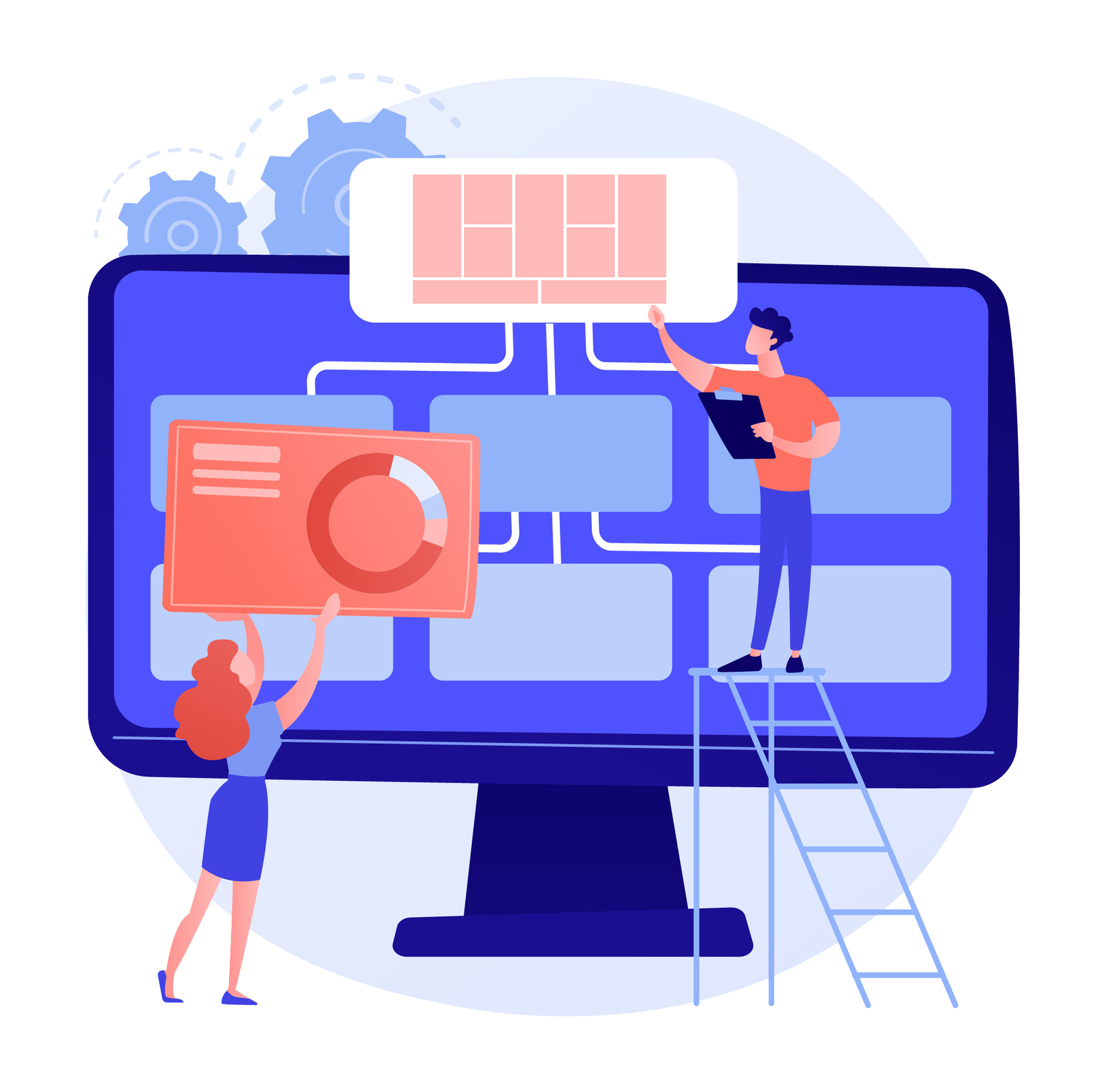 Advanced business canvas development illustration